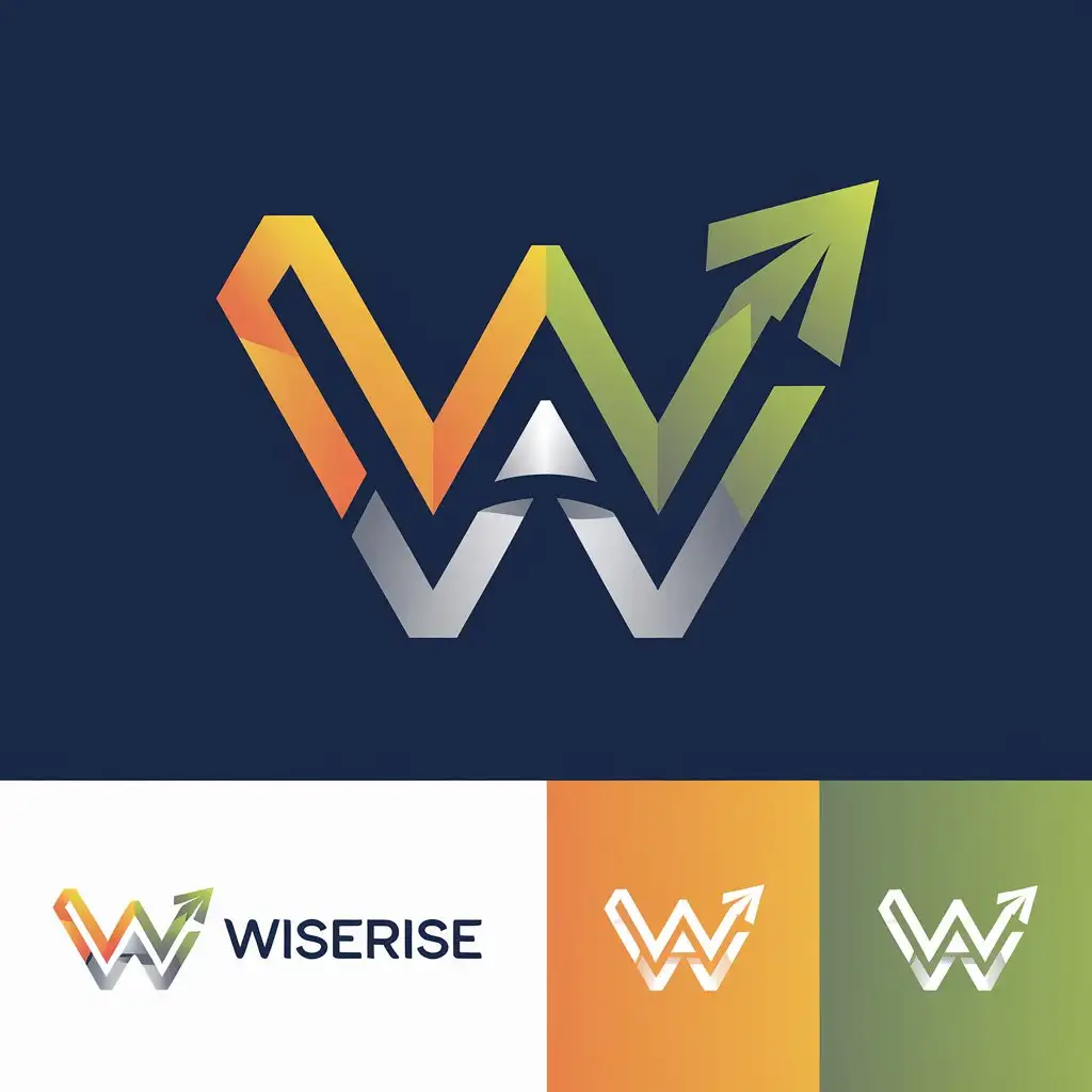 LOGO Design for WiseRise Modern Minimalistic with Growth Icon and Strategic Colors