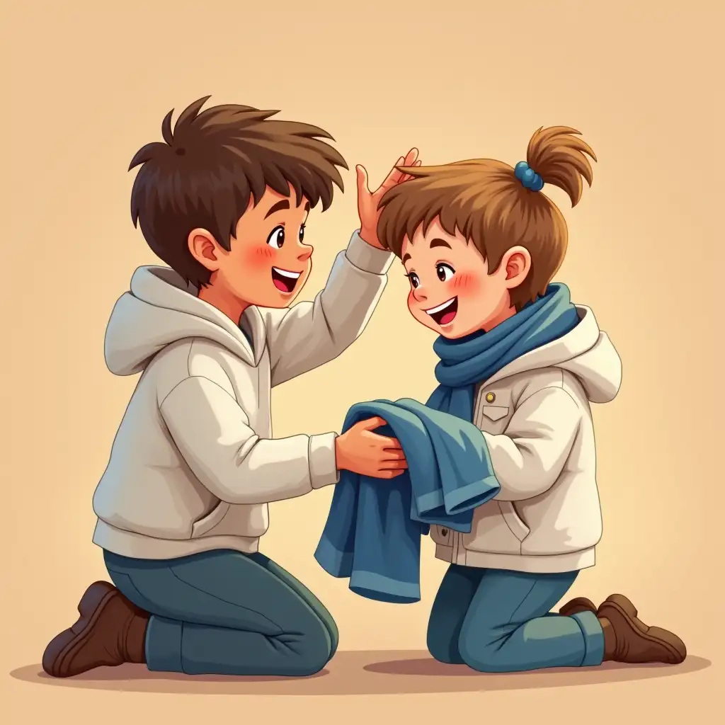 Older-Boy-Helping-Younger-Child-with-Winter-Clothes-in-Heartwarming-Scene