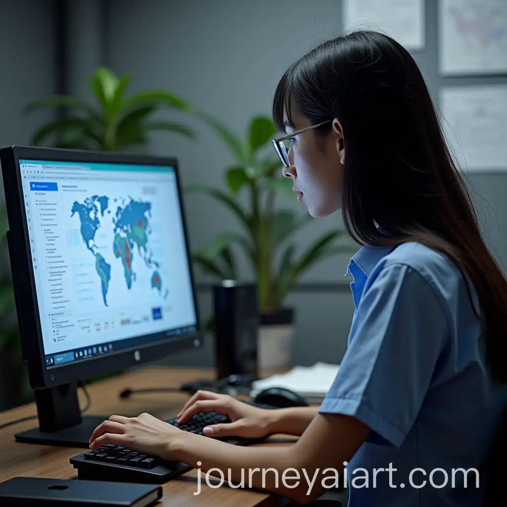 Southeast-Asian-Teacher-Analyzing-AI-Research-Papers-on-Computer