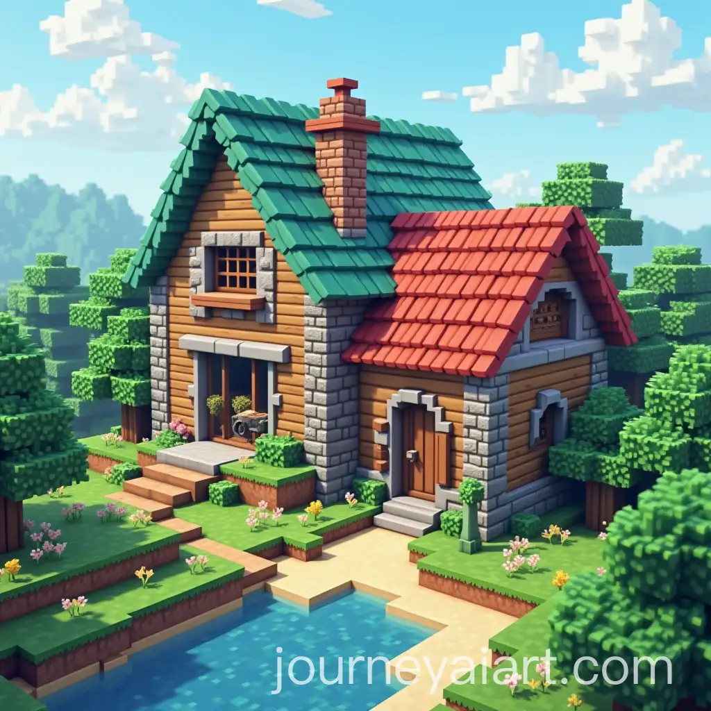 20Minecraft-Image-Prompt-Colorful-MinecraftThemed-Pixelated-3D-Animals-Houses-and-Landscapes