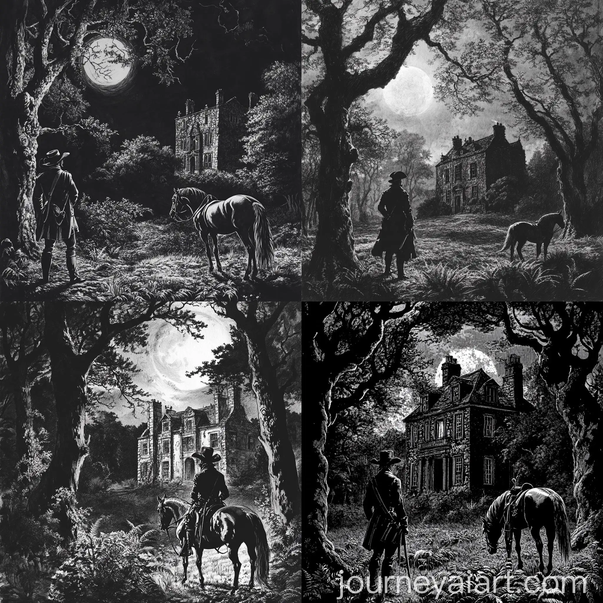 18th-Century-Highwayman-in-Moonlit-Forest-with-Ghostly-Manor