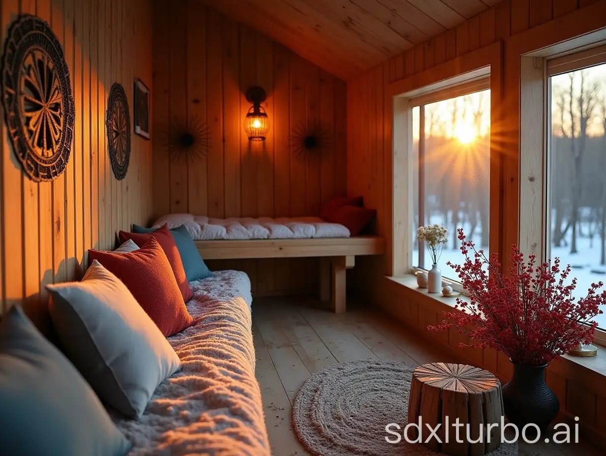 Nordic-Sauna-with-Runic-Symbols-and-Winter-Atmosphere