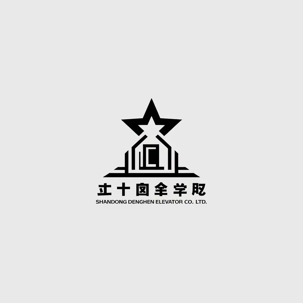 LOGO-Design-for-Shandong-Denghen-Elevator-Co-Ltd-Minimalistic-Stars-and-Elevator-with-Sustainability-Theme