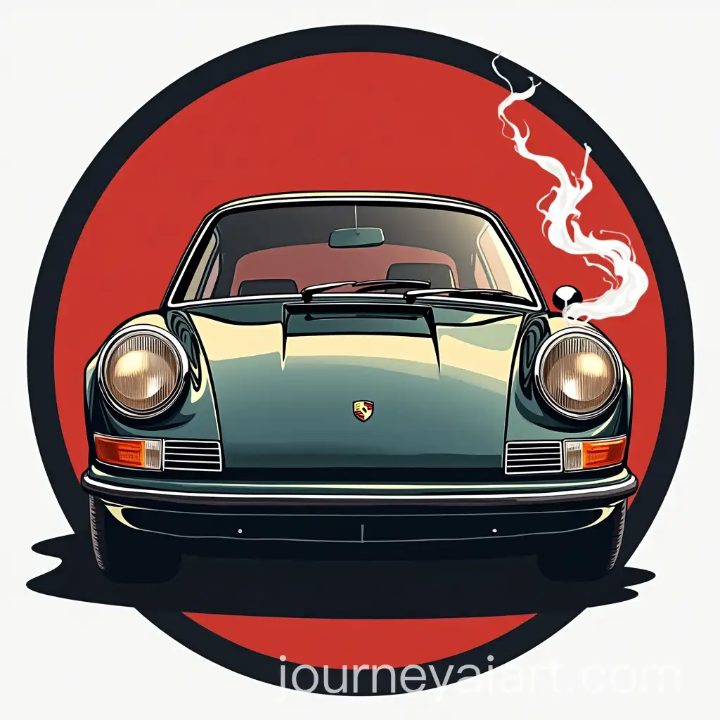 Porsche-911-Car-with-Smoking-Blunt-and-Circular-Logo