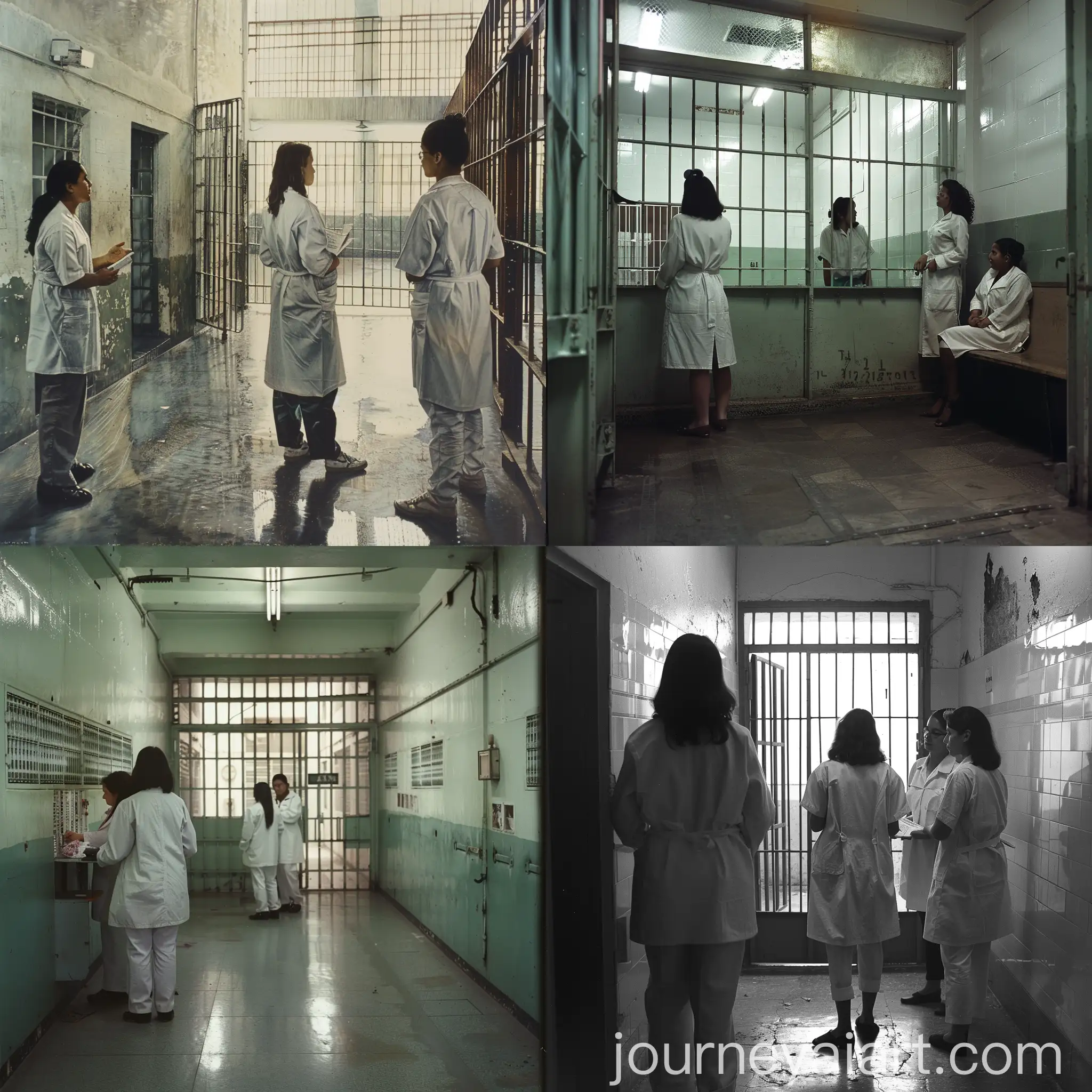 Three-Women-Doctors-Interviewing-Inmate-in-Prison