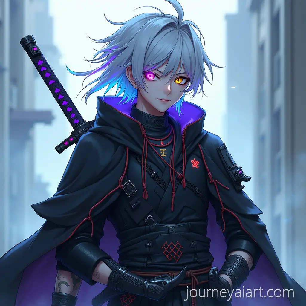 AndAI-Image-Prompt-Expansionrogynous-Cyberpunk-Samurai-with-Neon-Streaks-and-Futuristic-Armor