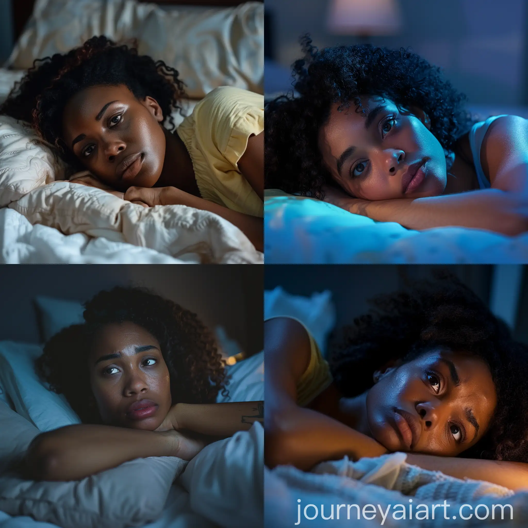 Concerned-Black-Woman-Lying-Awake-in-Bed