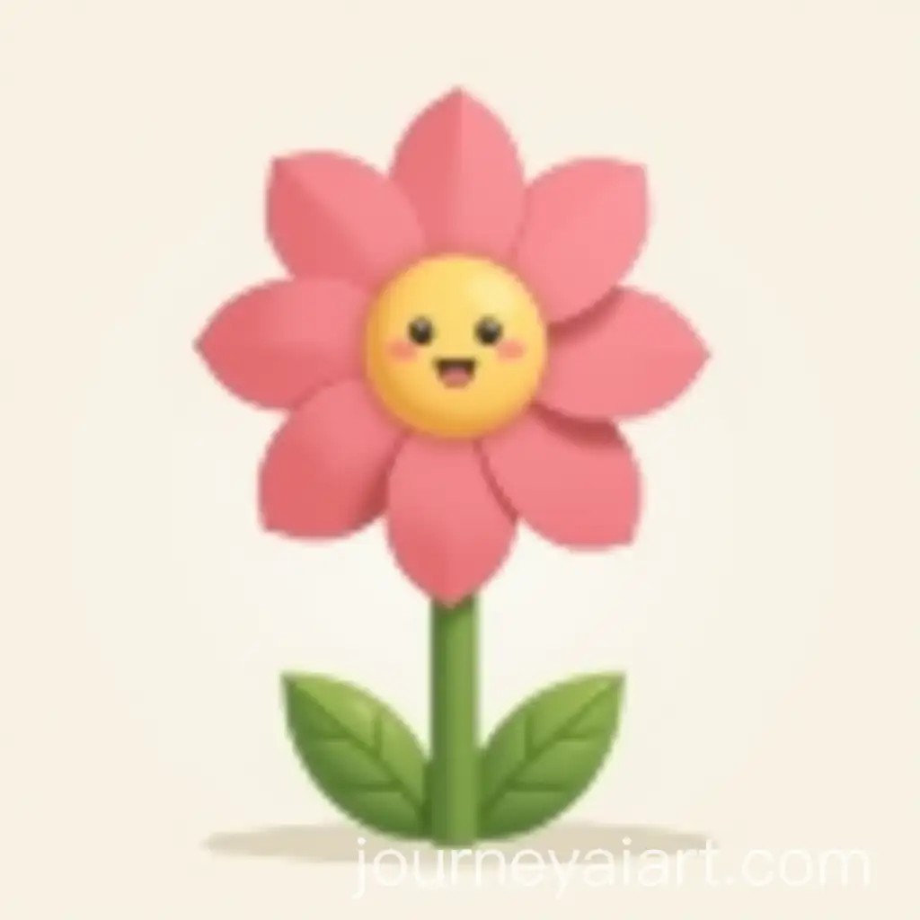 Cute-Cartoon-Pink-Flower-with-a-Smiley-Face