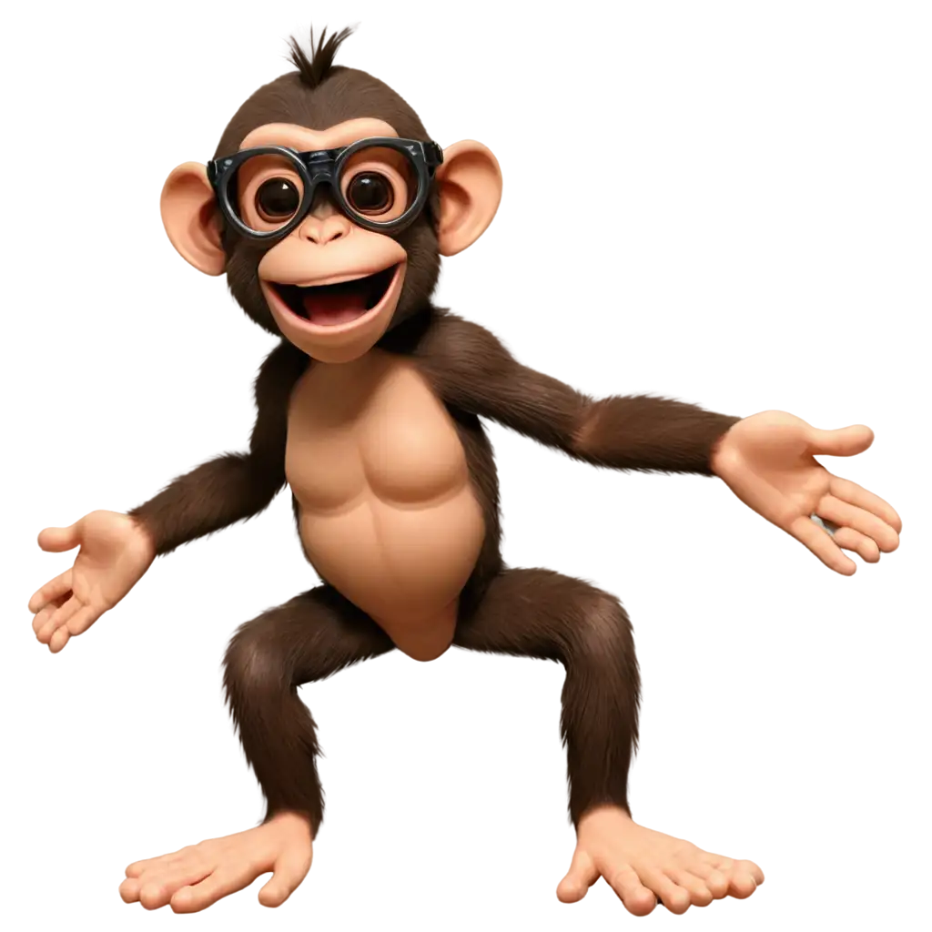 Laughing-Monkey-with-Goggles-PNG-Image-HighQuality-Transparent-Format-for-Versatile-Use