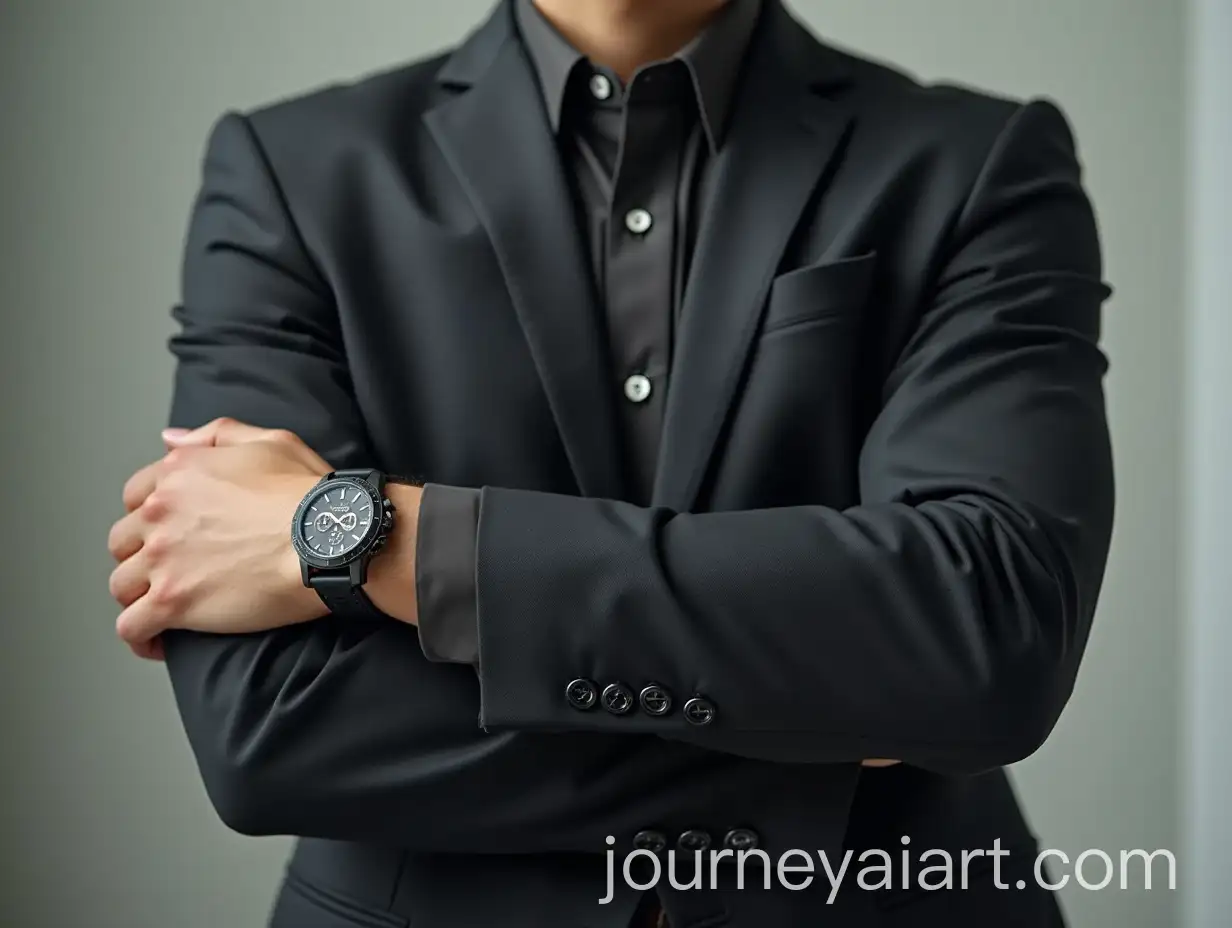 Elegant-Young-Administrator-with-Crossed-Arms-and-Watch