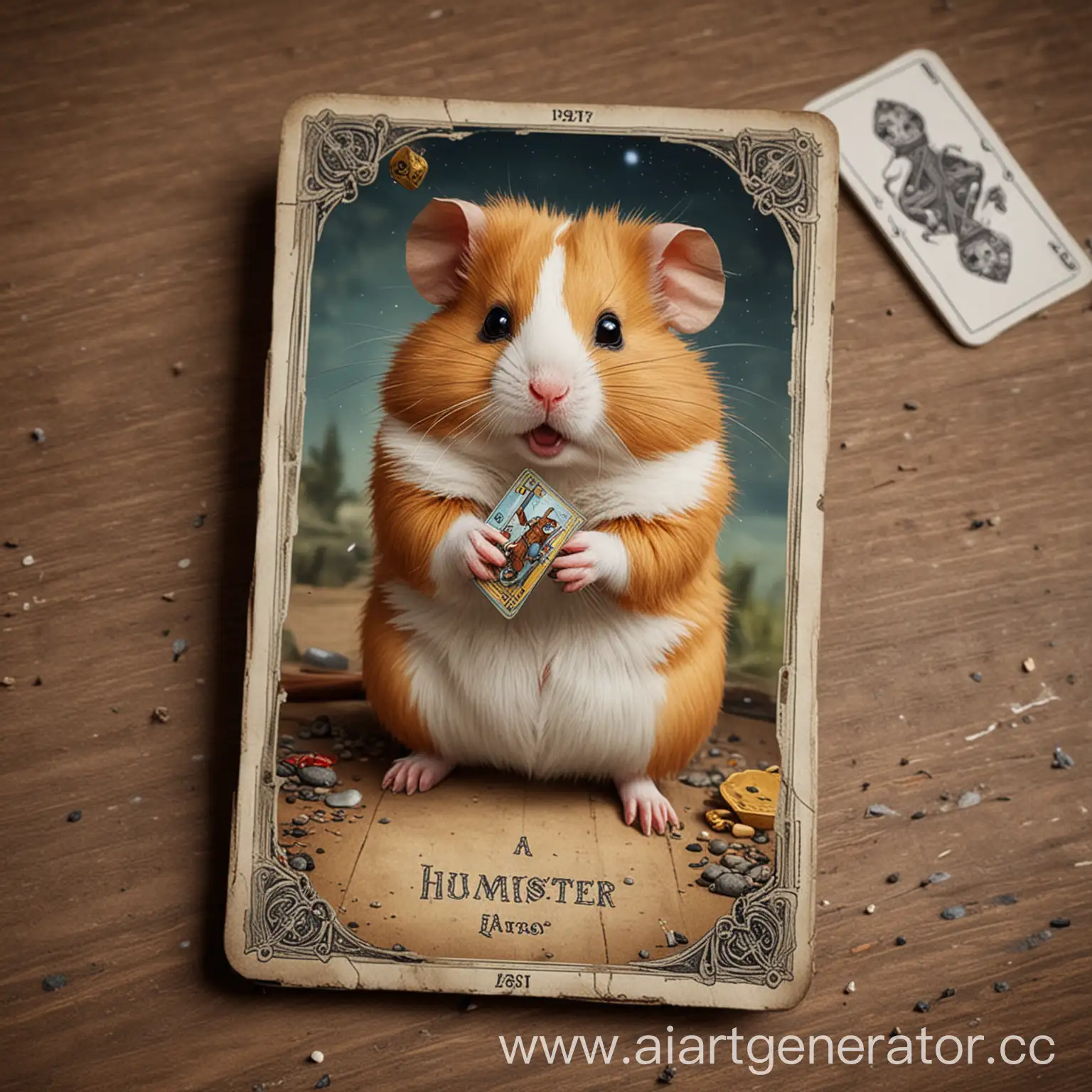 Tarot-Card-with-Humster-Combat-Game-Hamster