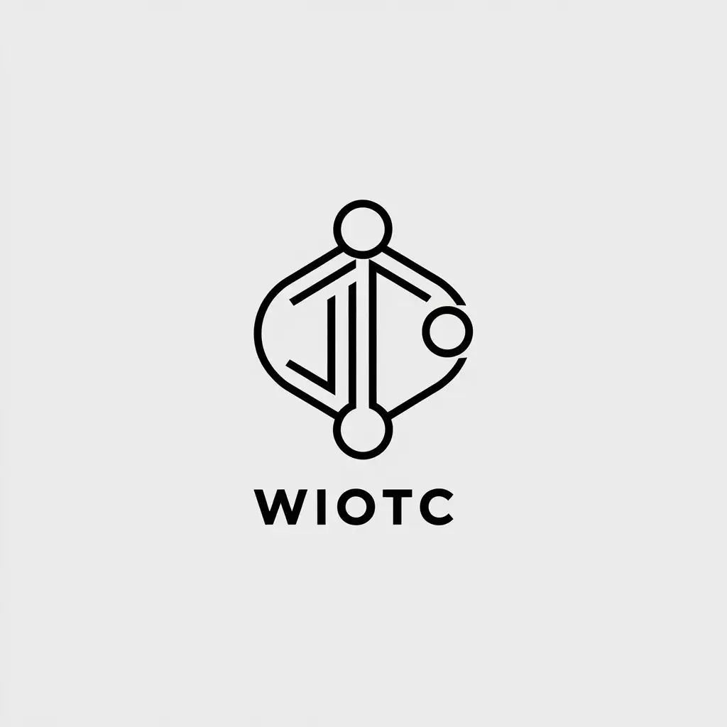 a vector logo design,with the text "wiotc", main symbol:iot, Digital economy,Minimalistic,be used in Technology industry,clear background