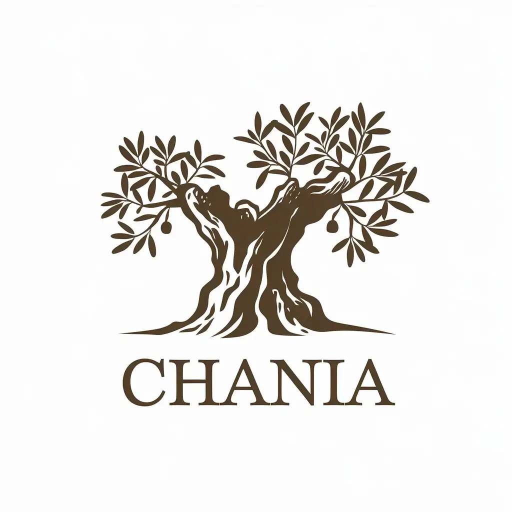 LOGO Design for Chania Minimalistic Olive Tree Symbol for Nonprofit Sector