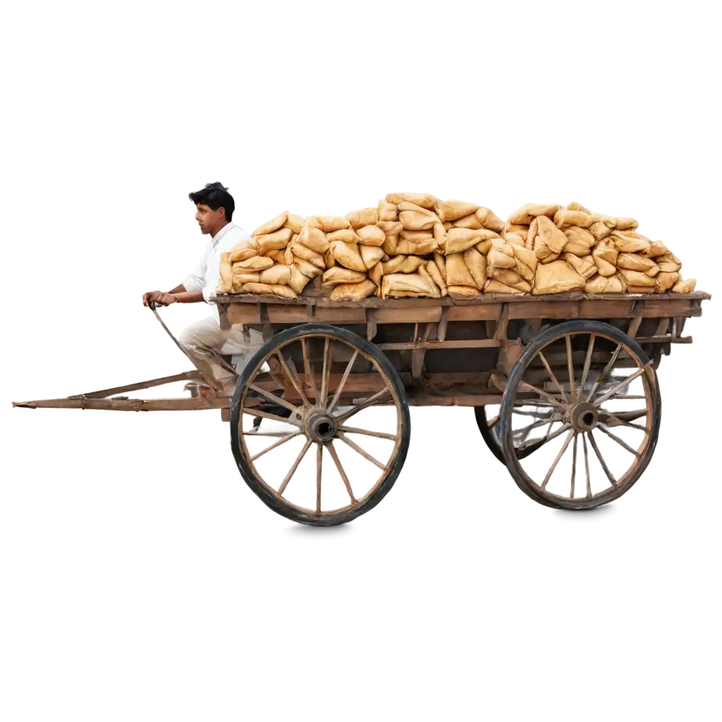 Bullock-Cart-Fully-Loaded-with-Man-PNG-Image-for-Authentic-Rural-Scene-Representation