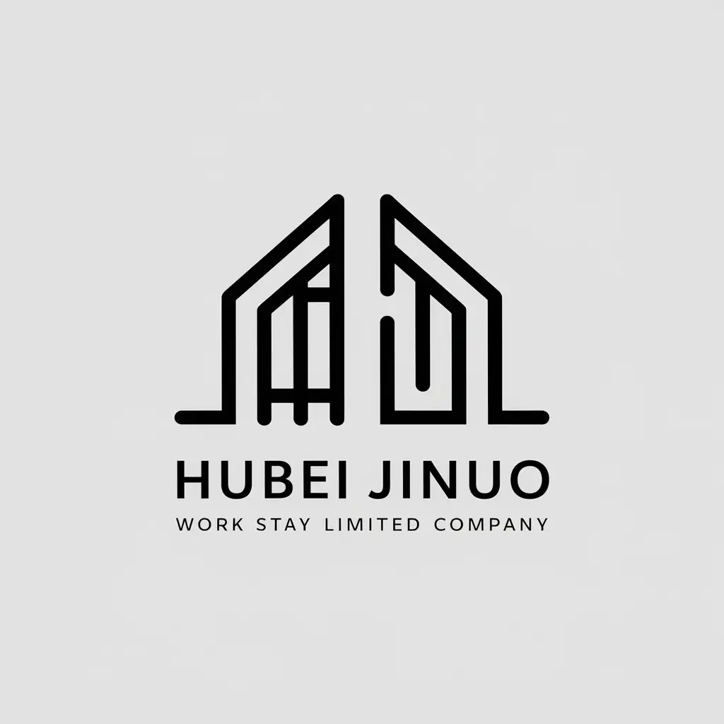 a vector logo design,with the text "Hubei Jinuo Work Stay Limited Company", main symbol:Hubei Jinuo Work Leave Limited Company,Minimalistic,be used in Construction industry,clear background