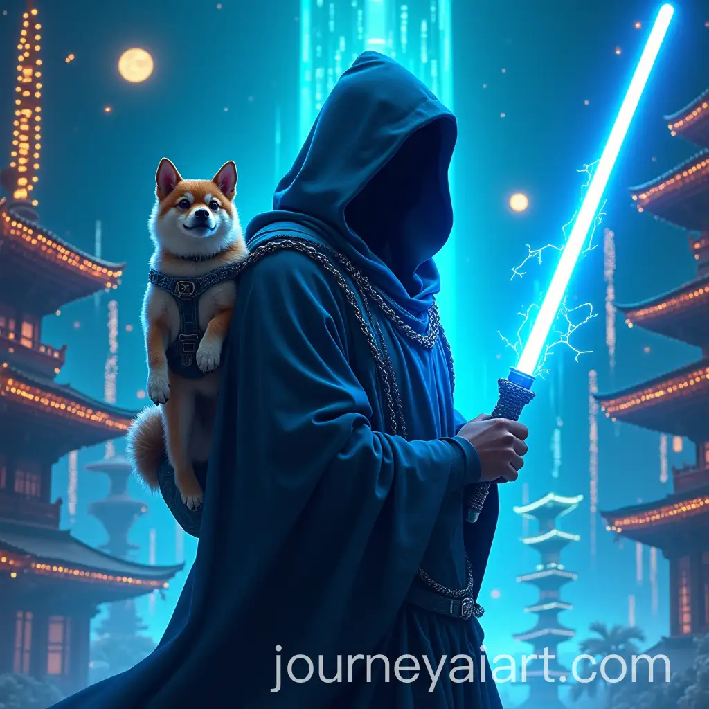 Mysterious-Hooded-Figure-with-Shiba-Inu-in-Cyberpunk-Blockchain-World
