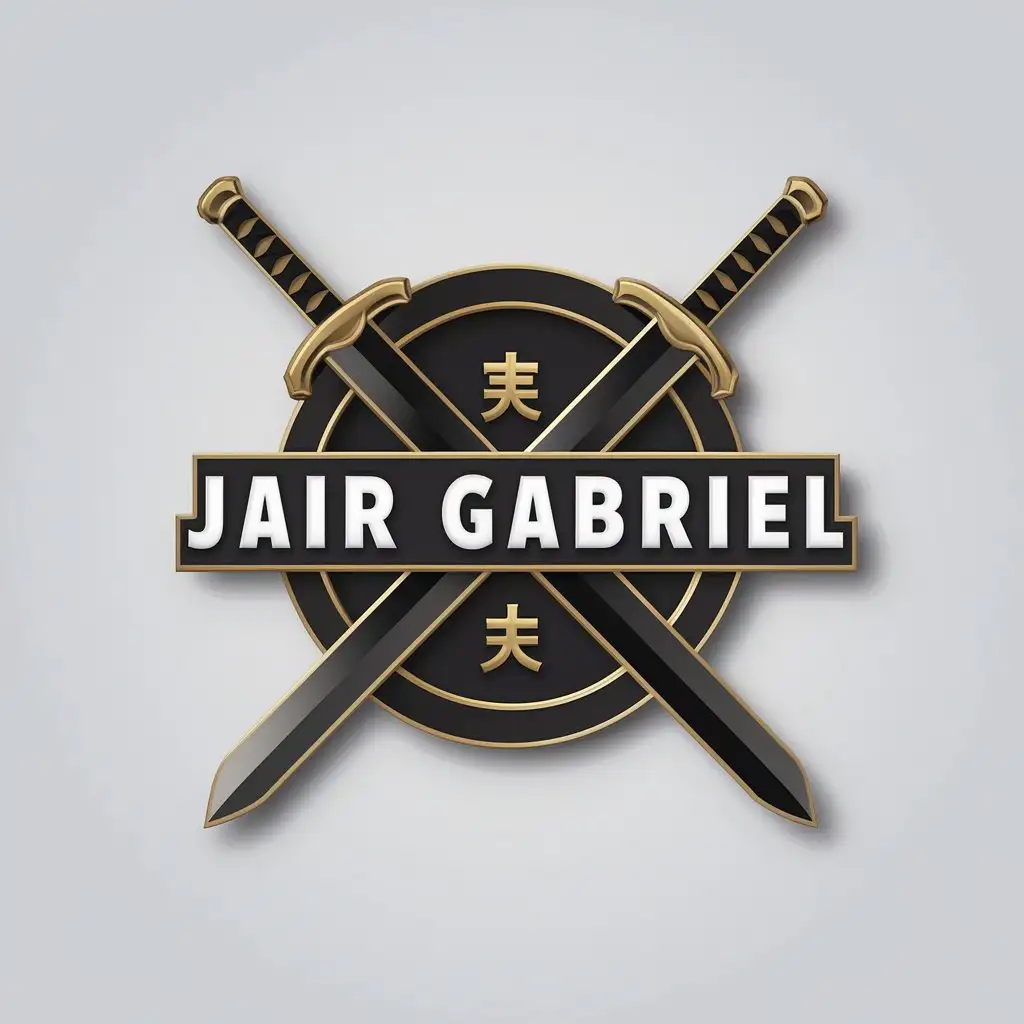 LOGO Design for Jair Gabriel Black Samurai Sword Theme in 3D