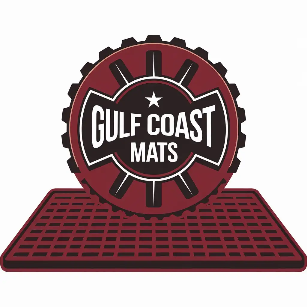 LOGO Design for Gulf Coast Mats Maroon and Black Industrial Mat Symbol with Heavy Skid Frame