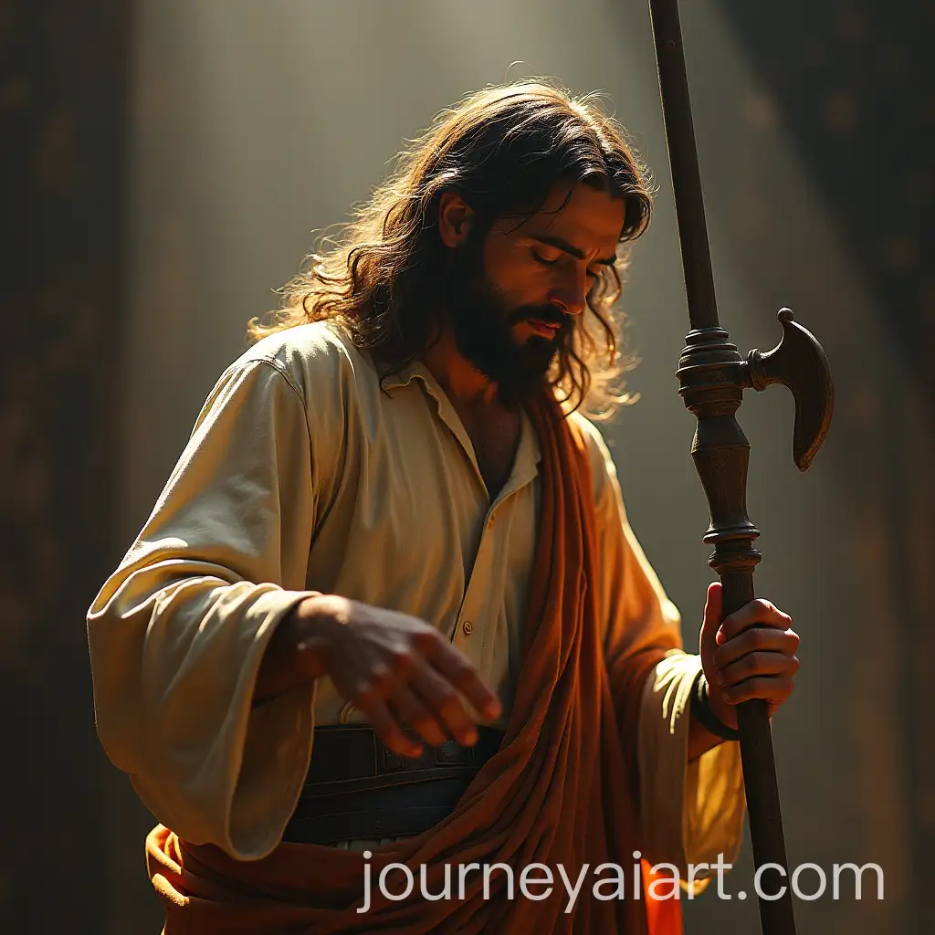 Jesus-Crafting-Metal-Art-in-a-Workshop