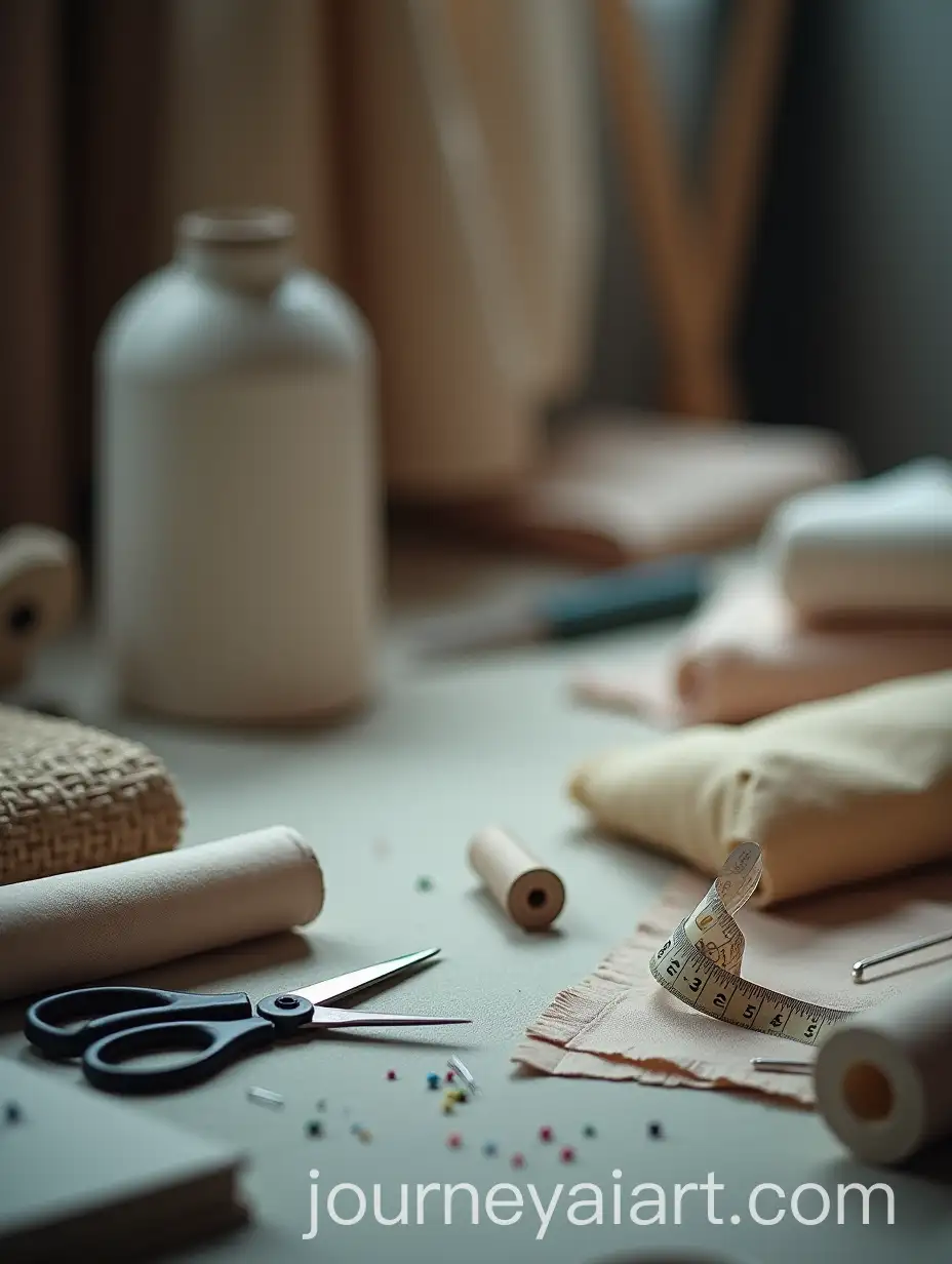 Tailors-Workbench-with-Rolled-Fabrics-Scissors-and-Tools-in-Soft-Dreamy-FocusAI-Image-Prompt-Expansion