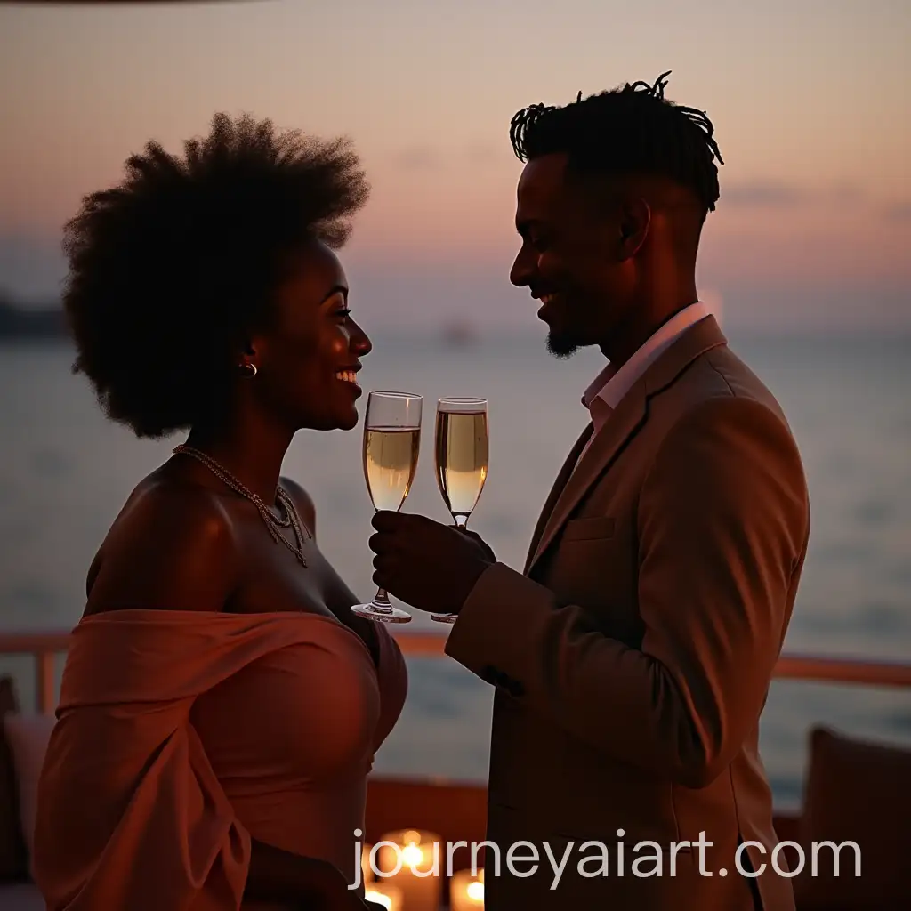 Romantic-Yacht-Evening-with-a-Charming-Couple-and-a-VIP-Rooftop-Bar-Moment