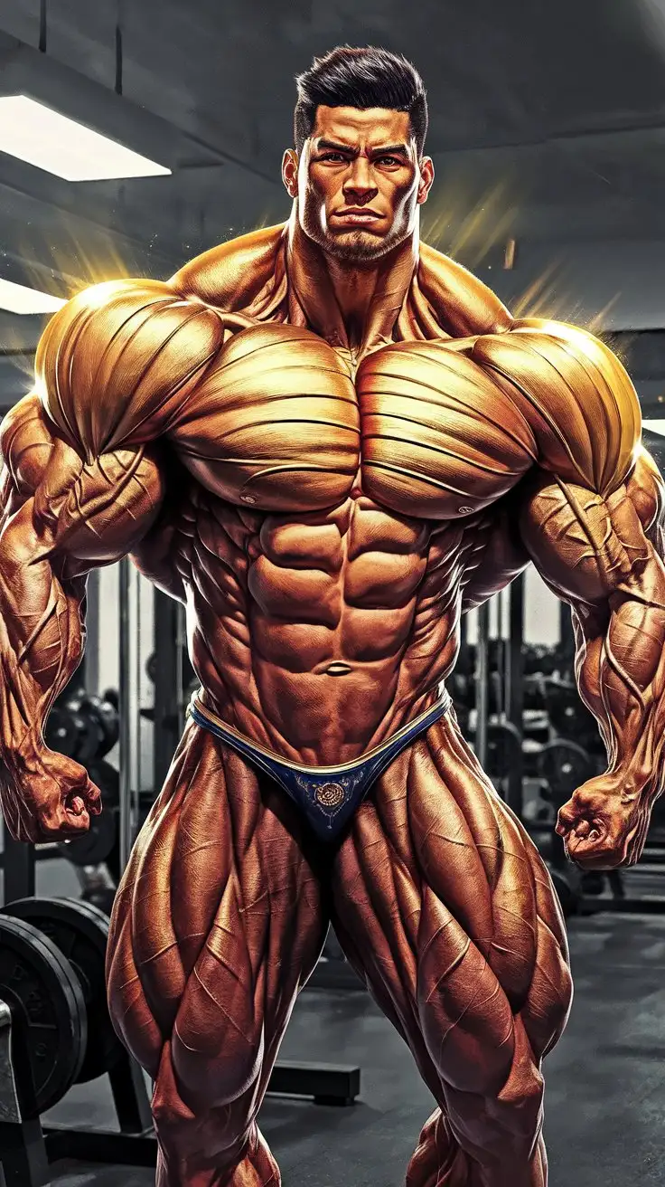 Powerfully muscled, hugely ripped, pumped musclegod. 24 years old. Filipino. Luminous golden superpower. Photorealistic.