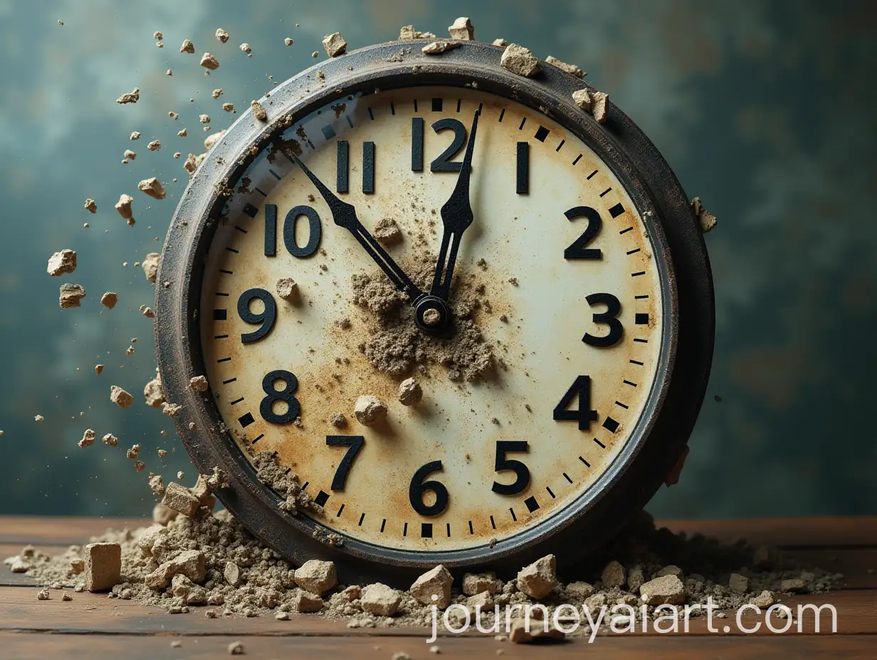 Surrealistic-Melting-Clock-Representing-the-Concept-of-Time-Passing