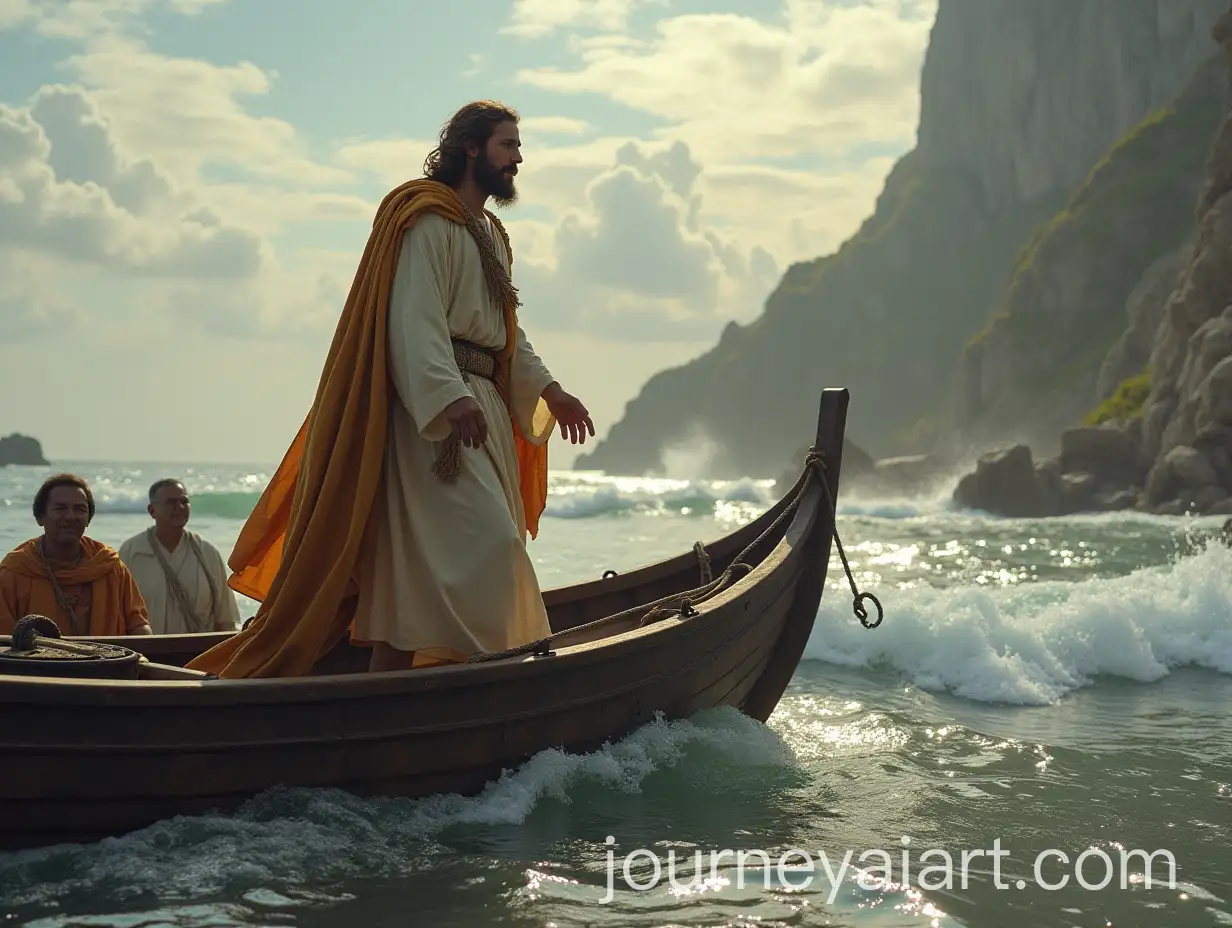 Peter-Stepping-Out-of-Boat-Walking-Towards-Jesus-on-Water