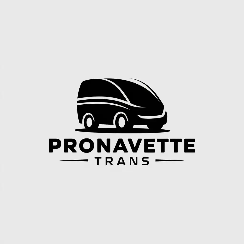 LOGO Design for PRONAVETTE TRANS Sleek Van Silhouette for Automotive Industry with Modern Clear Background Theme