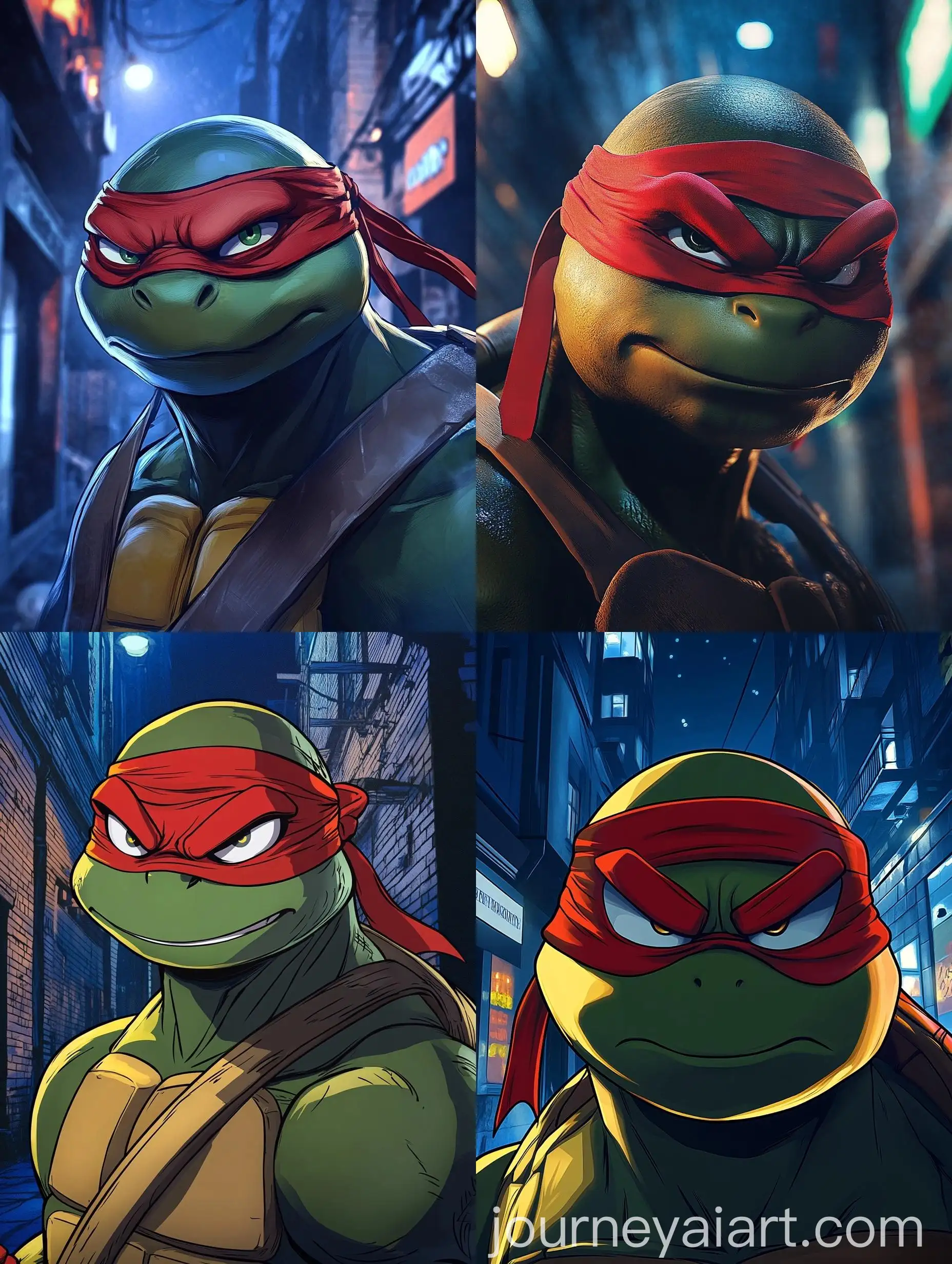 Evil-Fierce-Rafael-the-Mutated-Turtle-in-Night-Alley