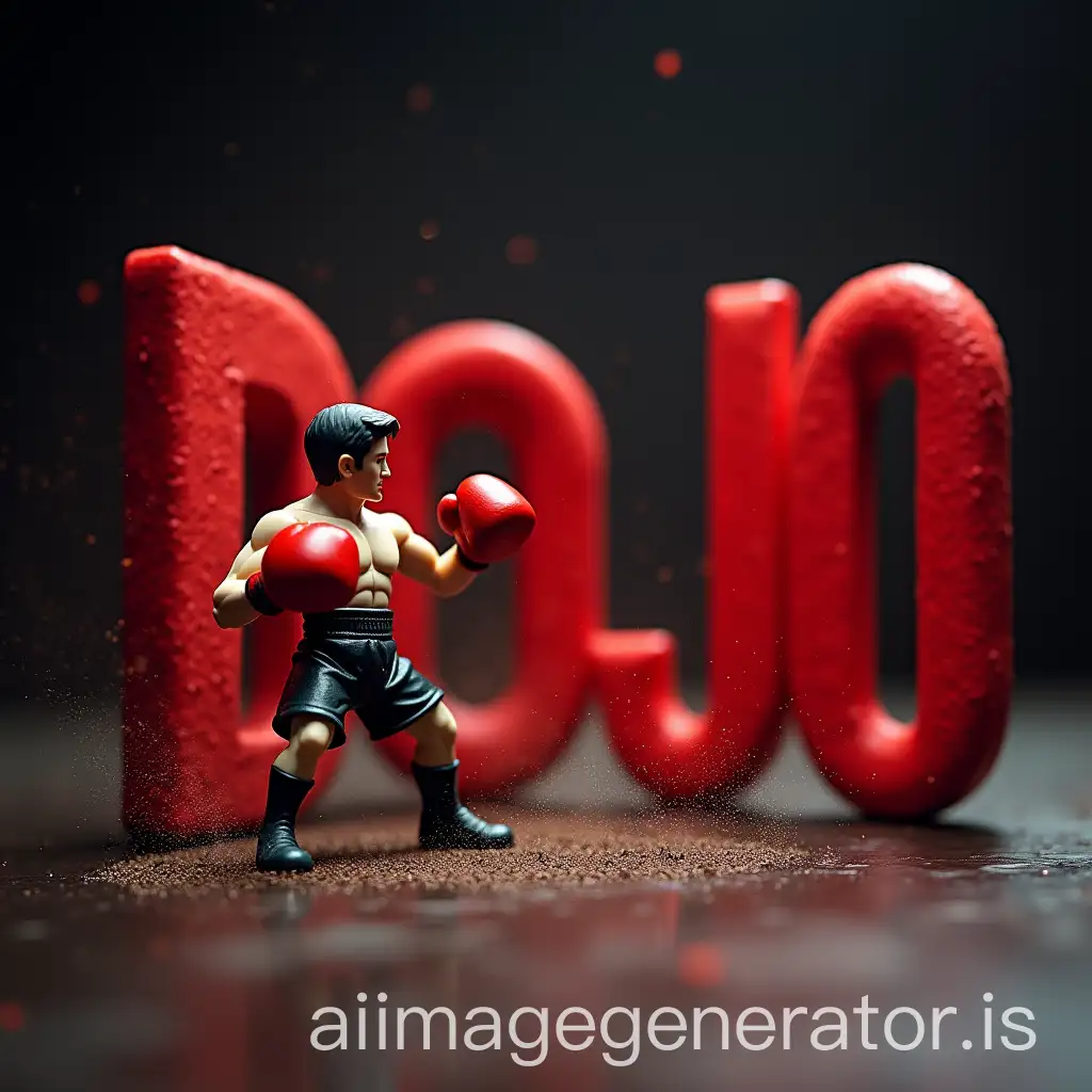 Miniature-Boxer-Punching-DOJO-Logo-with-Impact-Dust-Effect