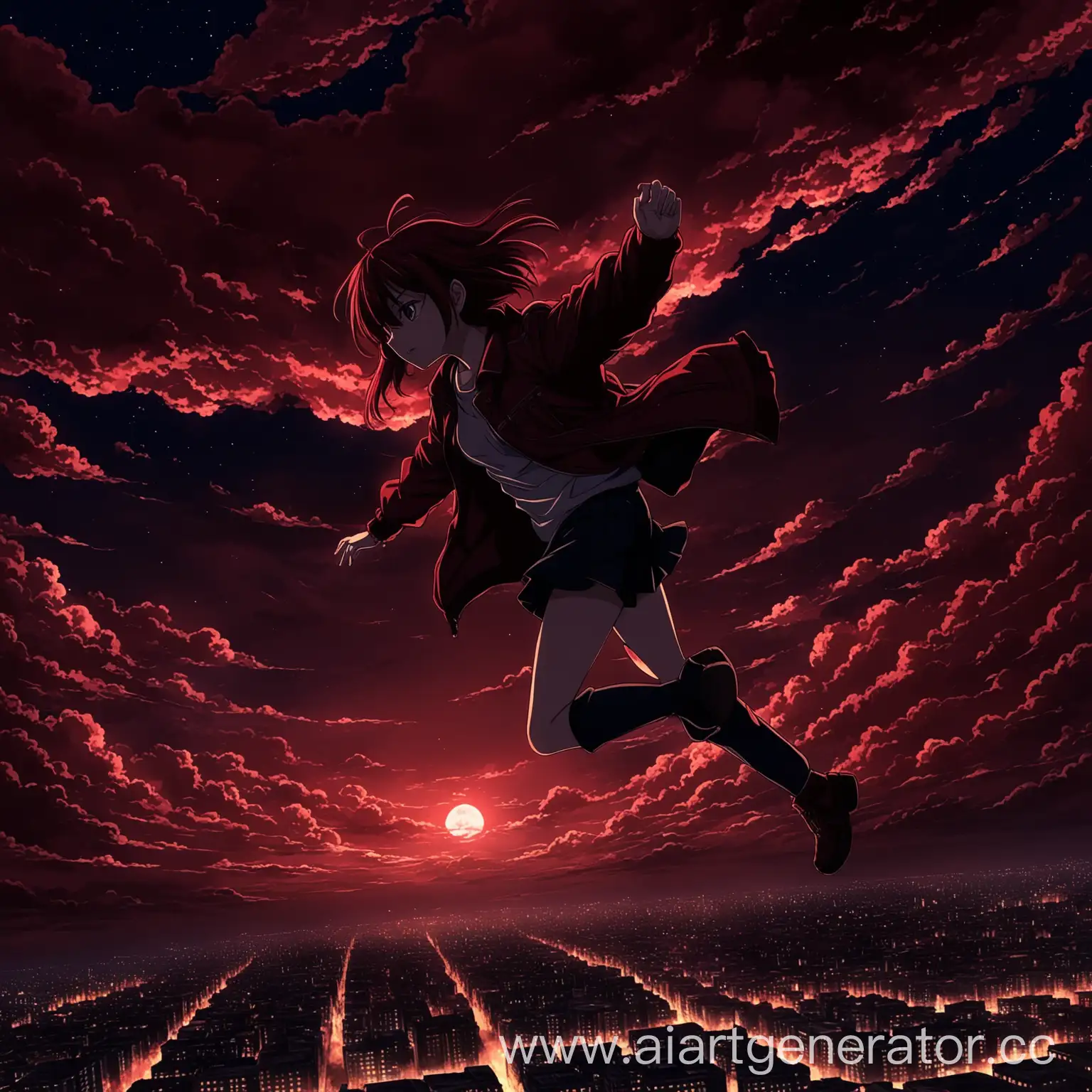 Anime-Night-Scene-with-Flying-Jacket-and-Dark-Red-Clouds