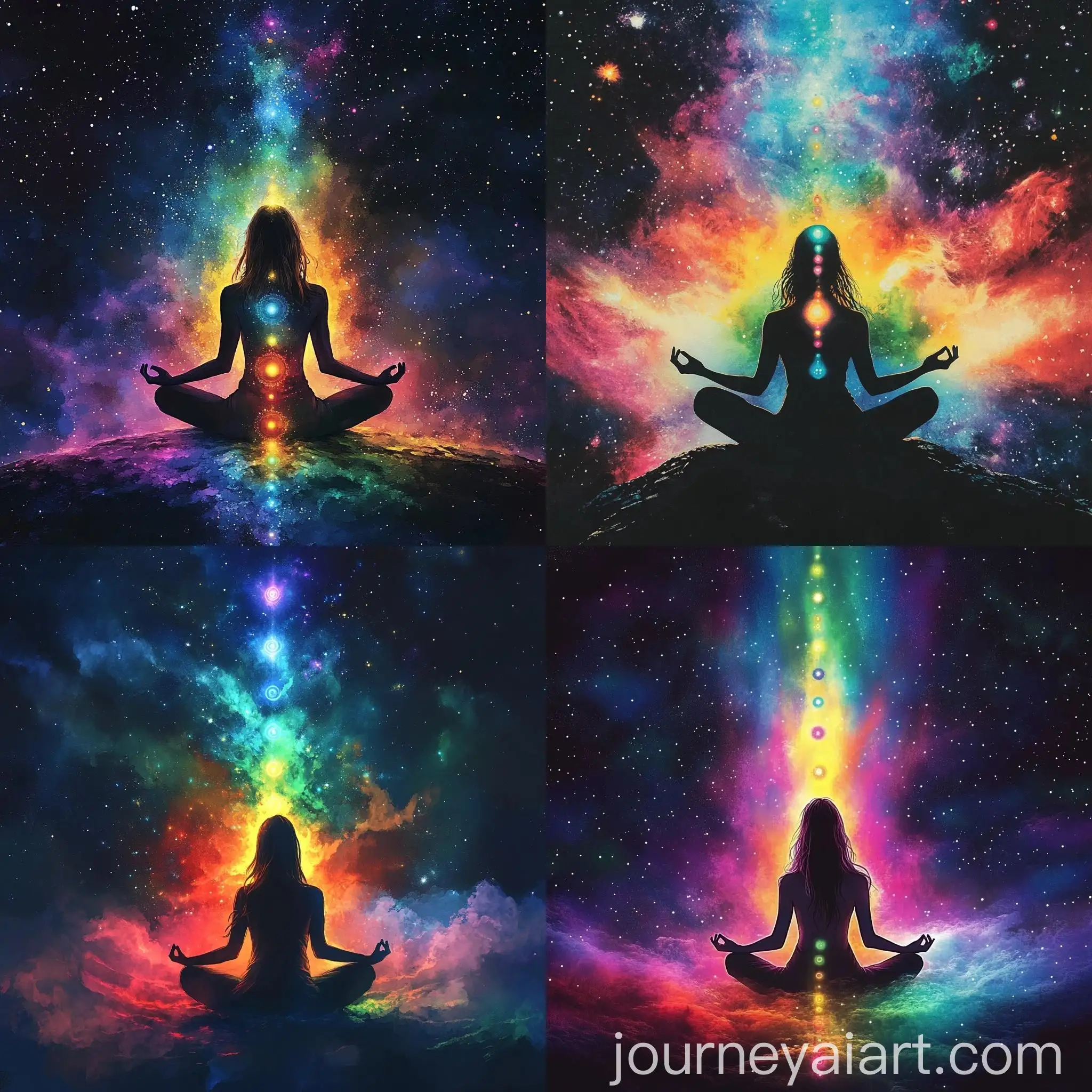 Meditating-Girl-in-Cosmic-Nebulae-with-Aligned-Chakras