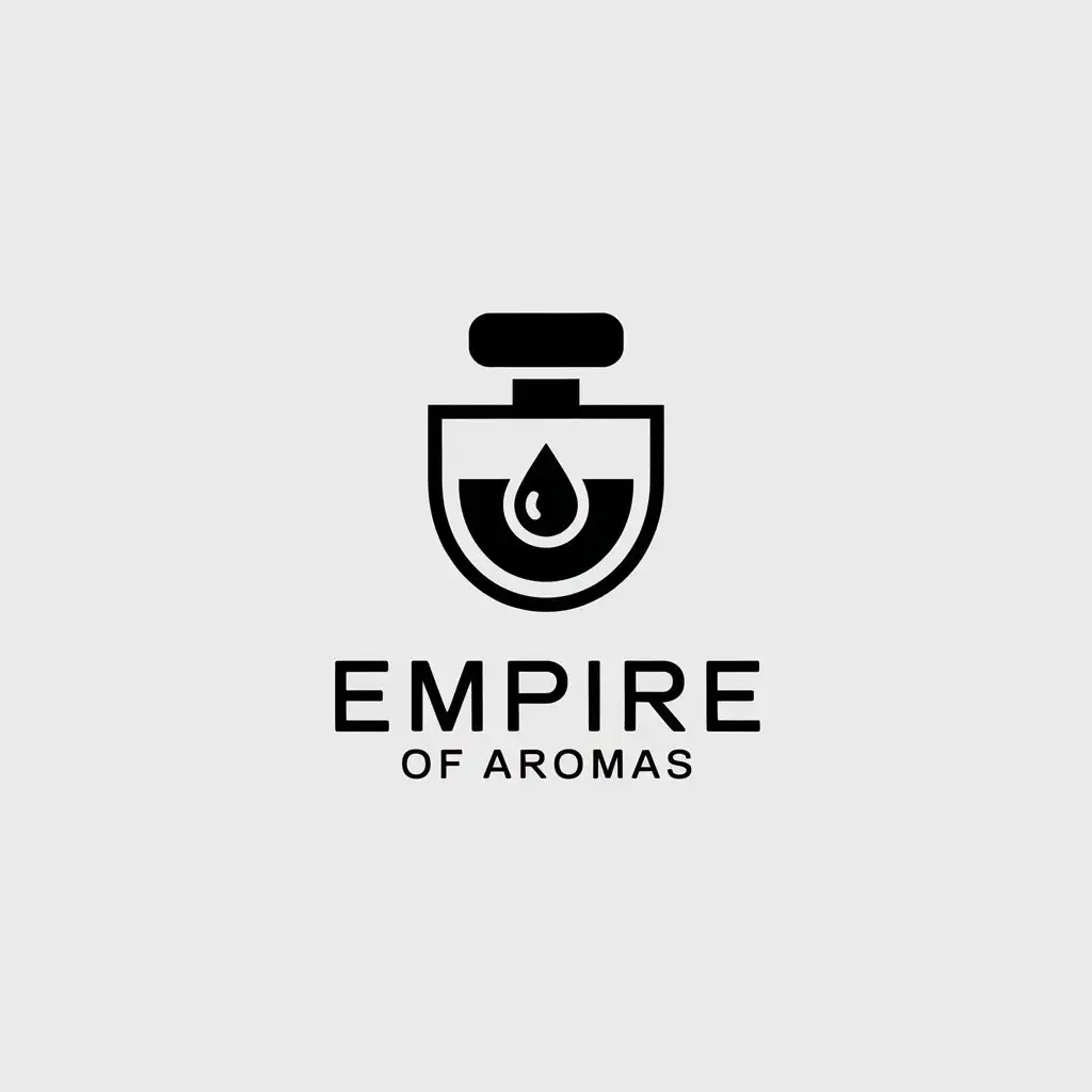 a vector logo design,with the text "Empire of aromas", main symbol:Fragrances,Minimalistic,be used in Retail industry,clear background