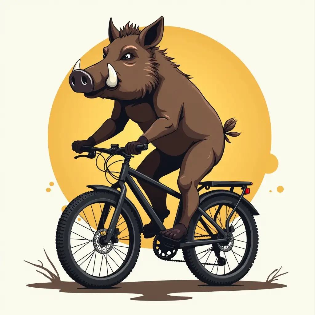 Boar-on-a-Bike-Logo-with-Leny-Wieprz-Text-in-Polish