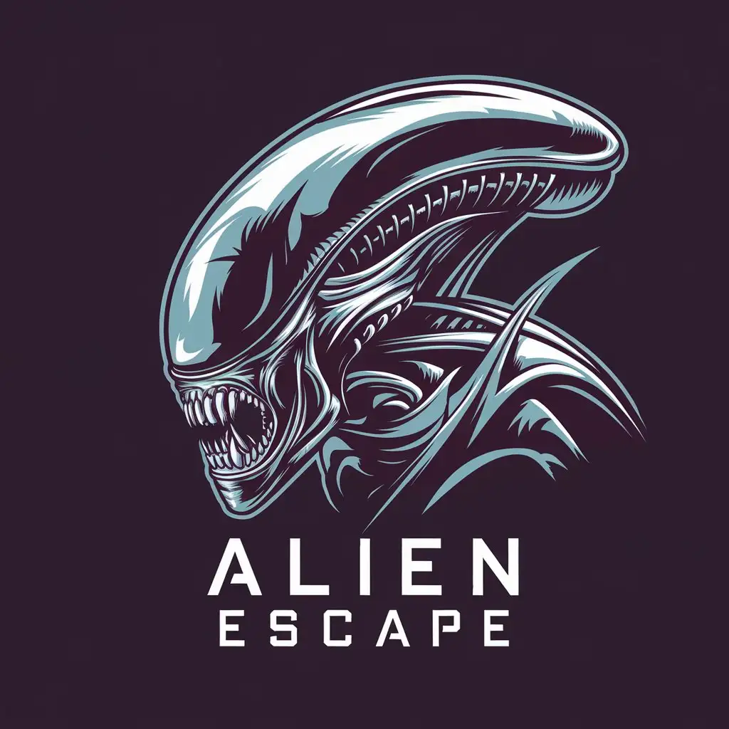 LOGO Design for Alien Escape Xenomorph in Vector Art with Clear Background