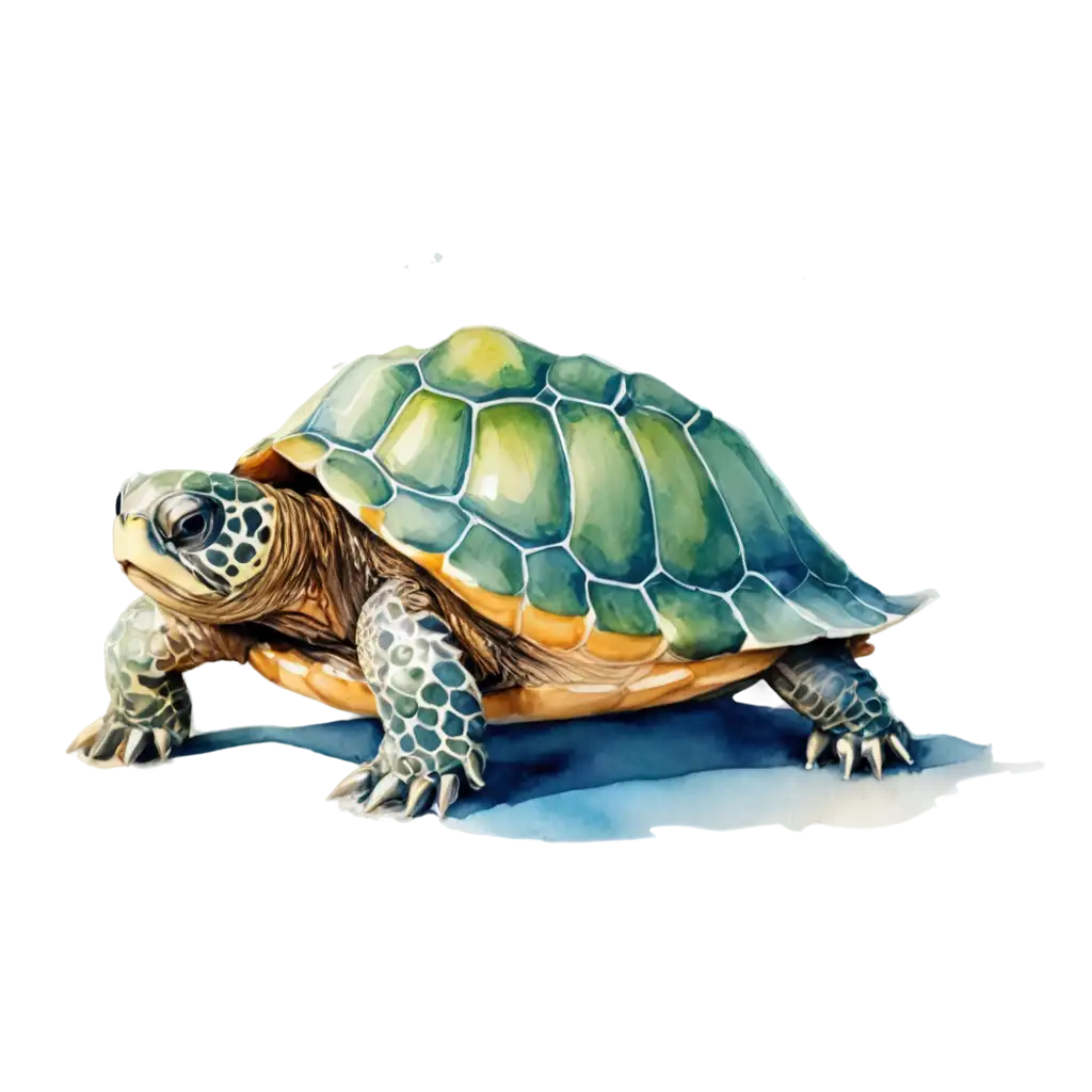 Watercolor-Cute-Turtle-PNG-Image-Captivating-Artwork-for-Digital-and-Print-Media