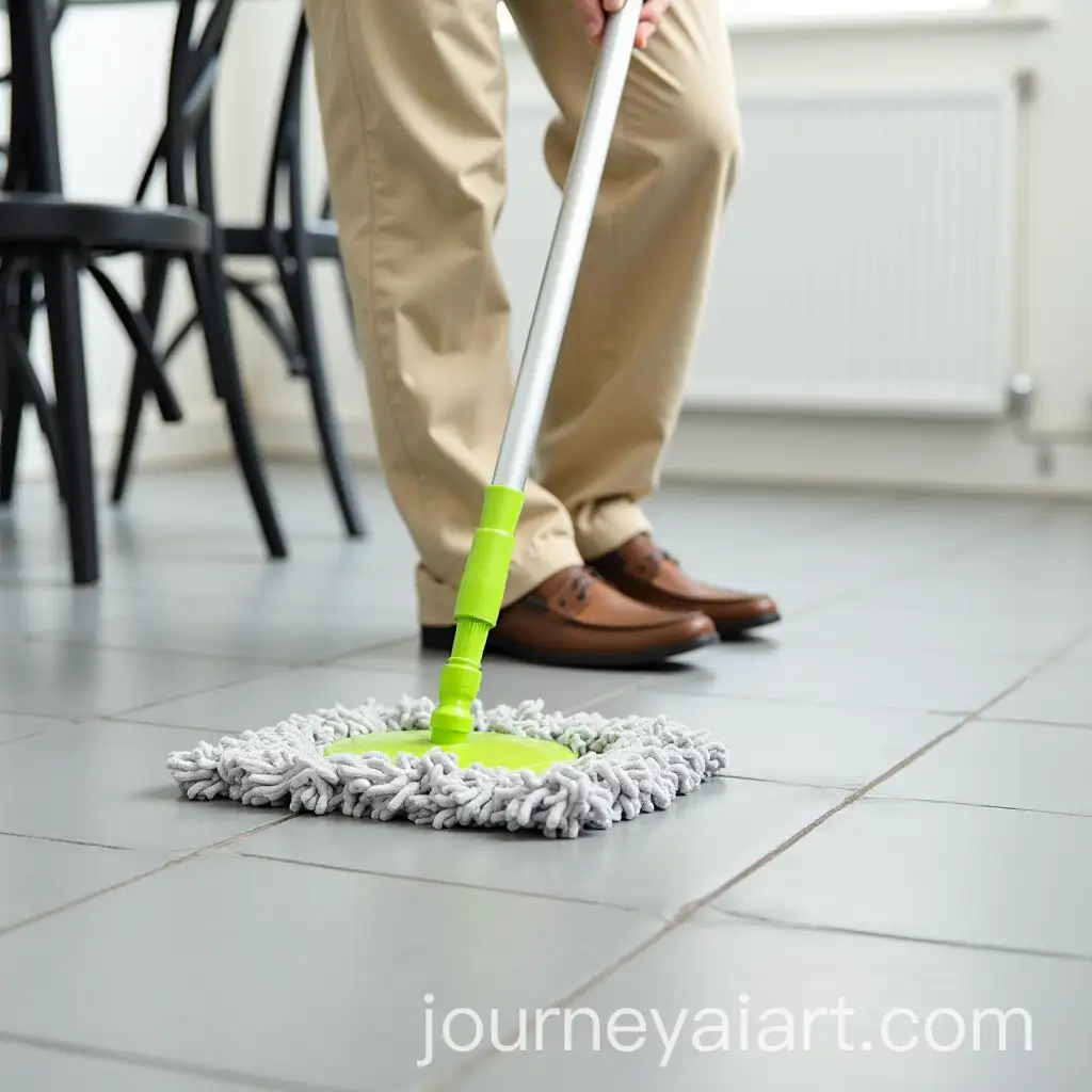 Person-Cleaning-a-Tiled-Floor-with-a-Green-Mop