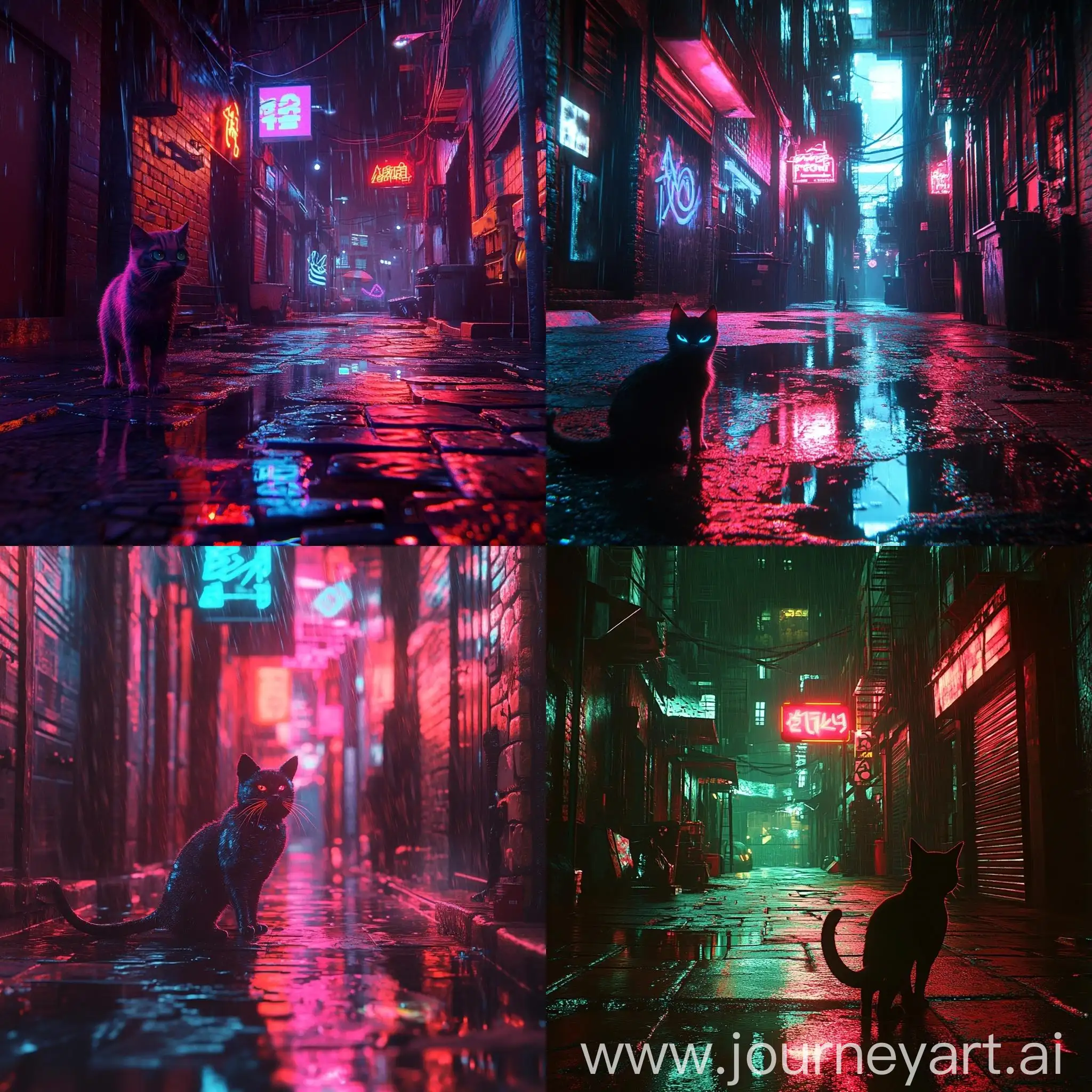 NeonLit-Cyberpunk-Alleyway-with-Cat-in-Rain