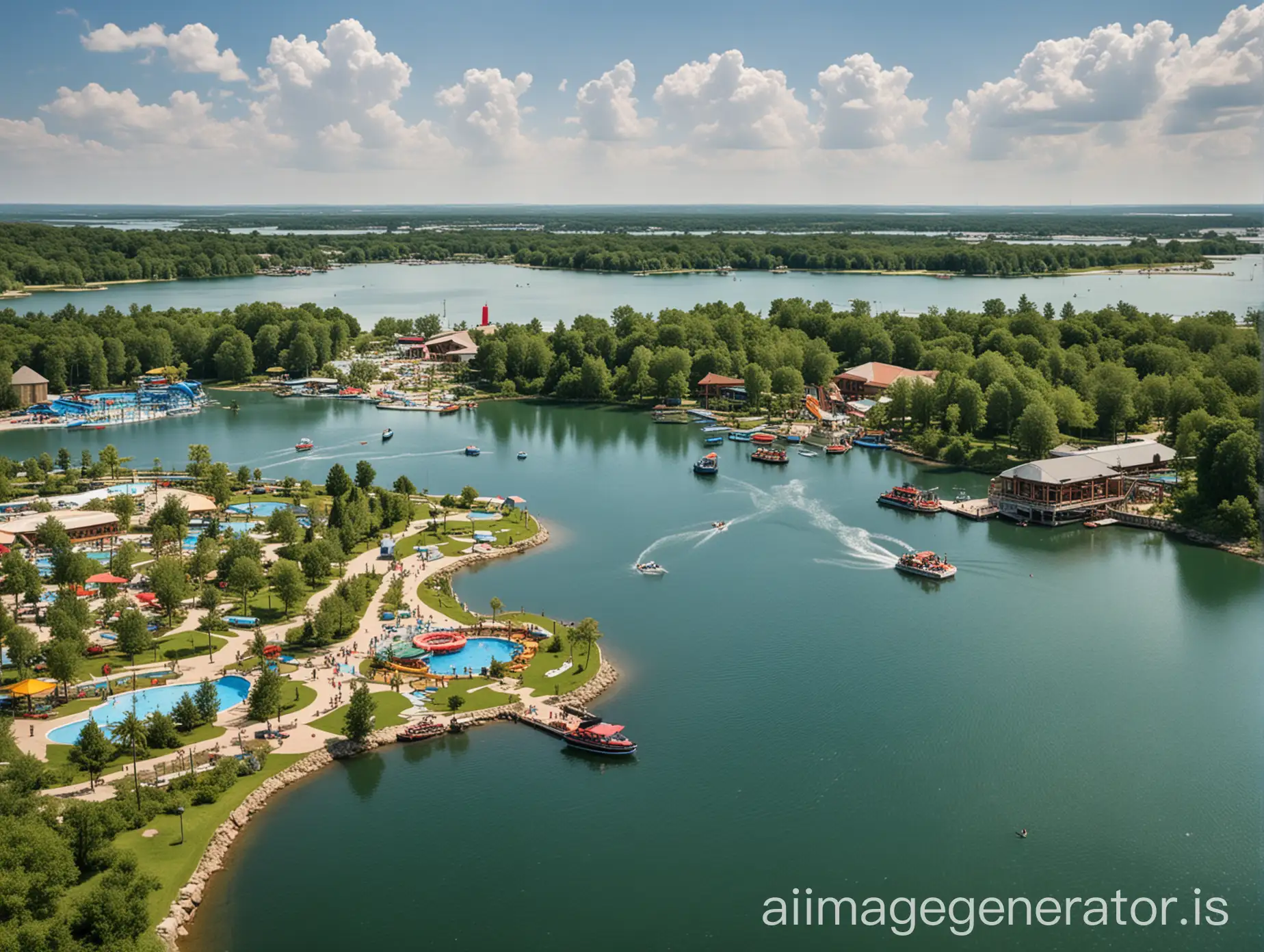 Lake-Water-Park-with-Boats-for-Deep-Water-Play-Activities