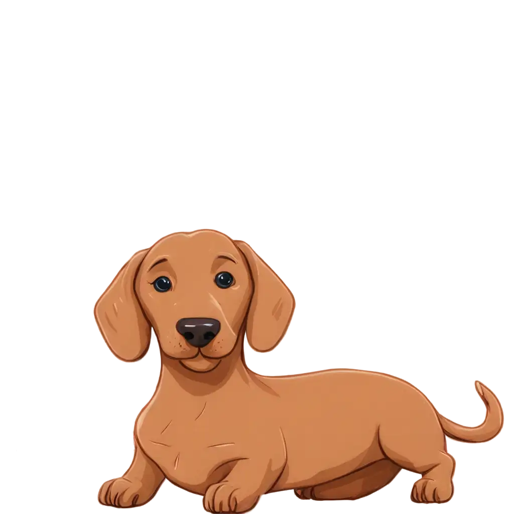 Happily-Sleeping-Brown-Dachshund-Cartoon-PNG-Image