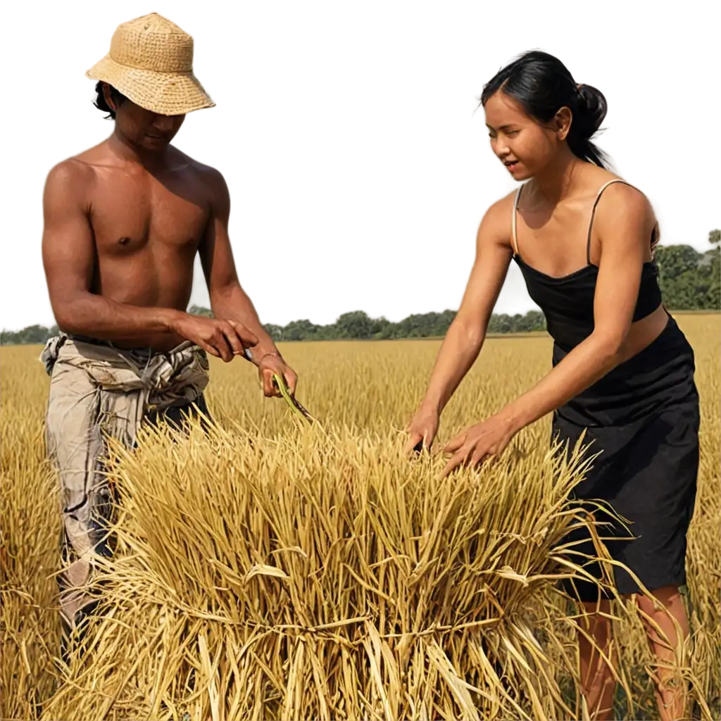 Human-Harvesting-Rice-PNG-Image-High-Quality-for-Diverse-Applications