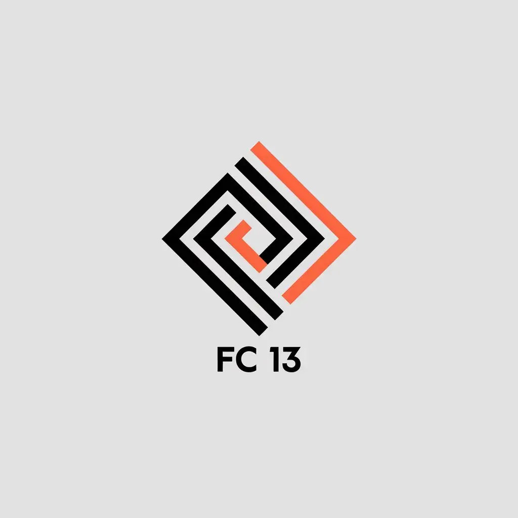 LOGO-Design-for-FC-13-Minimalist-Black-and-Orange-Diamond-for-Sports-Fitness-Industry