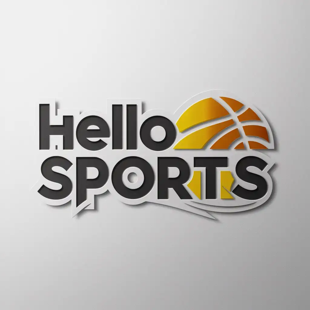 a logo design,with the text "Hello sports", main symbol:basketball,Moderate,be used in Sports Fitness industry,clear background