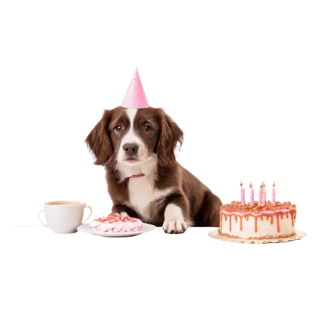 PNG-Image-of-Cake-with-Dog-Creative-and-Realistic-AI-Art-Representation