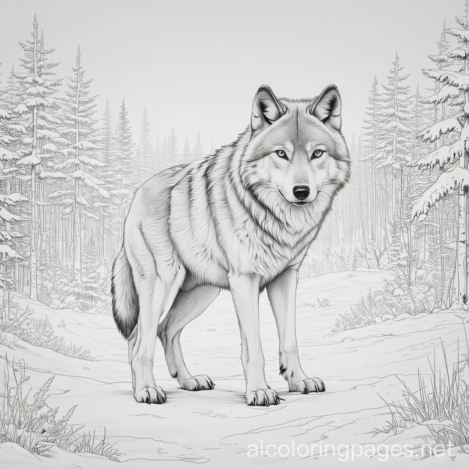 Winter-Wolf-Coloring-Page-for-Children