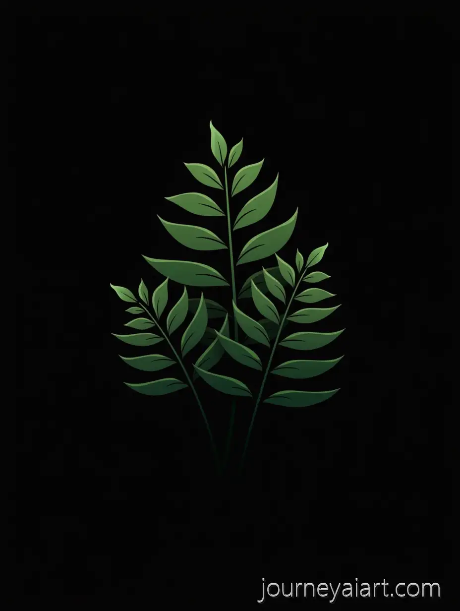 Vector-Illustration-ofPalm-leaves-on-black-Three-Palm-Leaves-Isolated-on-Black-Background