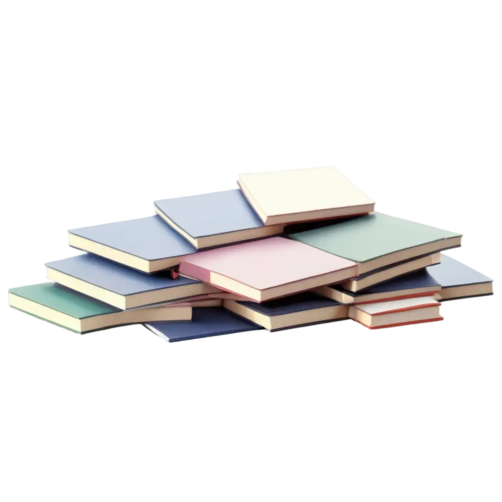 Create-Stunning-3D-Animation-PNG-Image-of-a-Pile-of-Notebooks