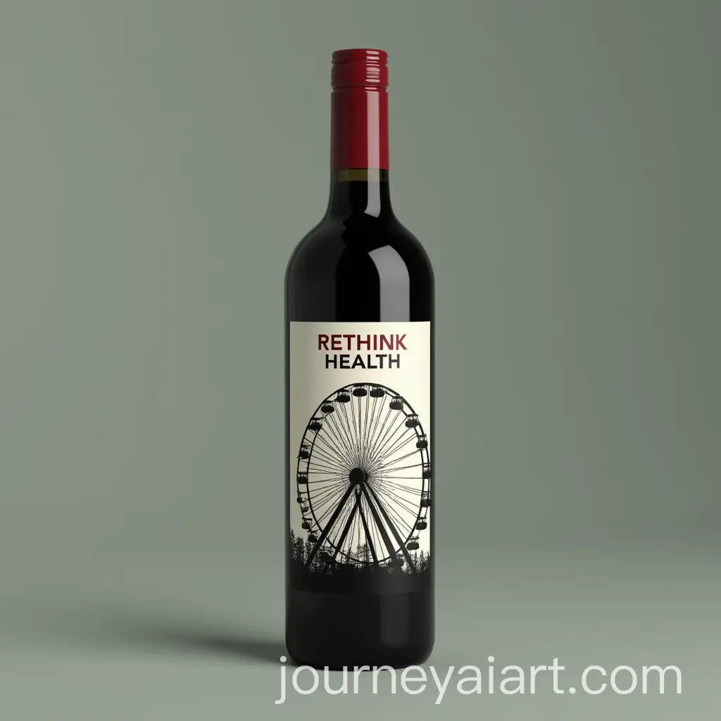 Elegant-Wine-Bottle-Label-Design-Featuring-Ferris-Wheel-and-Health-Slogan