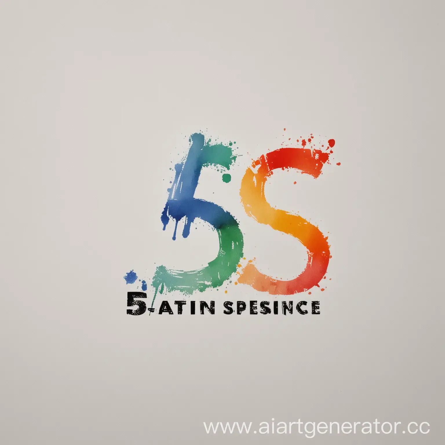 logo from "5" ans "S" for painting services, on a white background, "S" must be colored